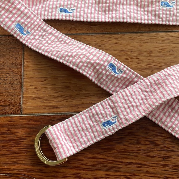 NWOT Pink Seersucker Belt with VV whales - Picture 2 of 4